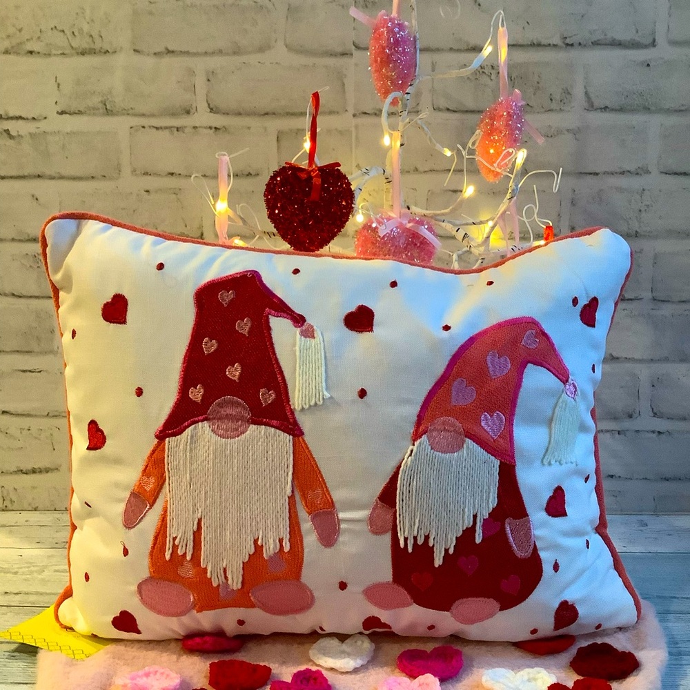 Secret Celebrity Valentine Gnome Feather Filled Pillow
